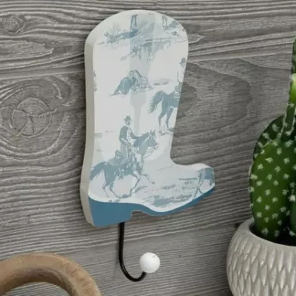 (2) Cowboy Boot Wood Wall Hook